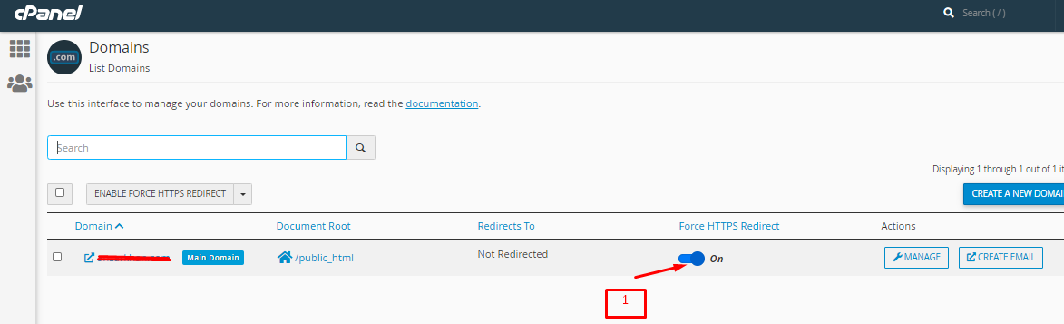 Here you can find  http to https auto redirect button