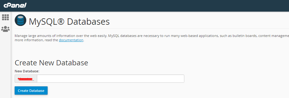 Create Database in cPanel