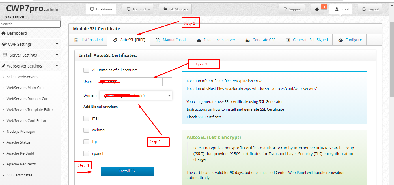 Final Step to install SSL 