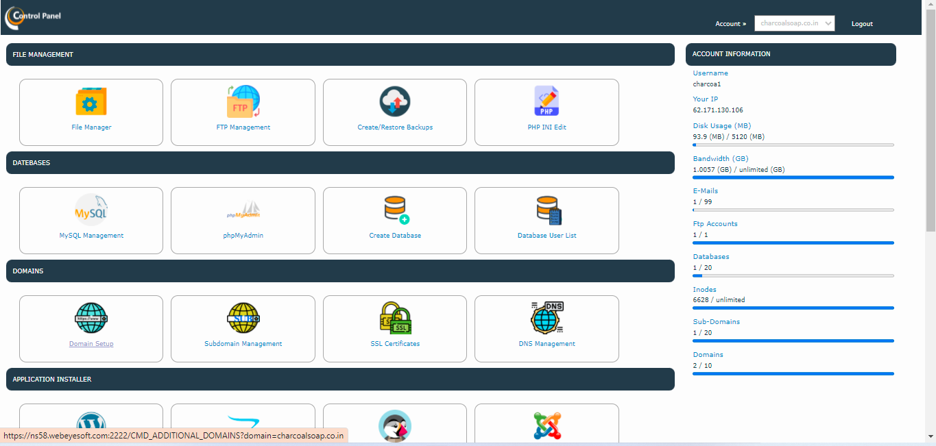 Login and click on domain se